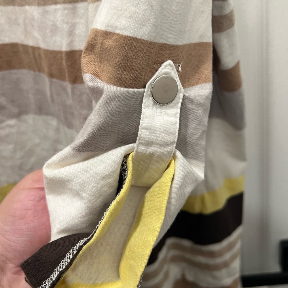 Striped Women's Top in Yellow and Brown - Picture 5 of 5